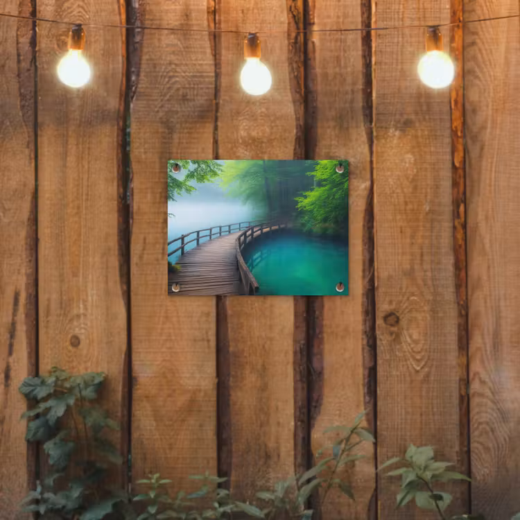 Garden Poster - Bridge - Water - River - Forest — 2