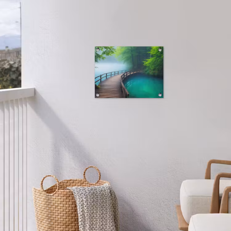 Garden Poster - Bridge - Water - River - Forest — 3