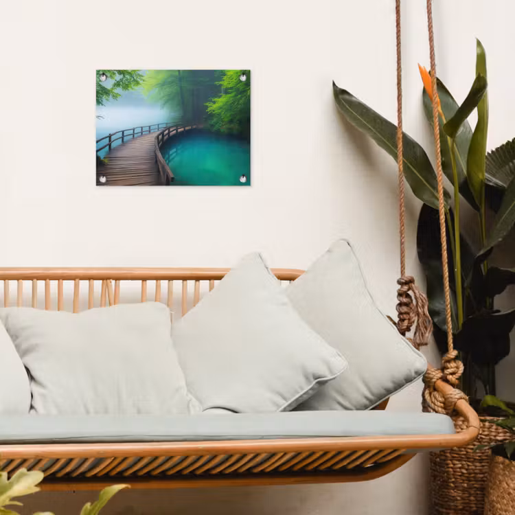 Garden Poster - Bridge - Water - River - Forest — 5