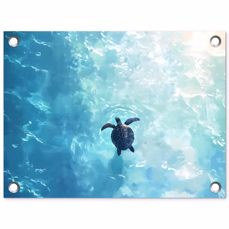 Garden Poster - Turtle - Sea - Blue - Glare — 1