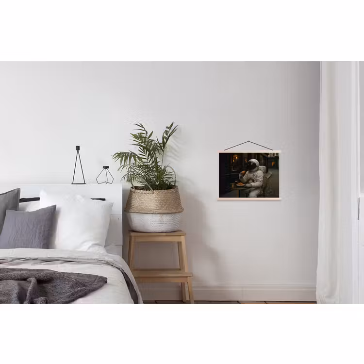Hanging Poster - Cafe - Croissant - Coffee - Astronaut — 2