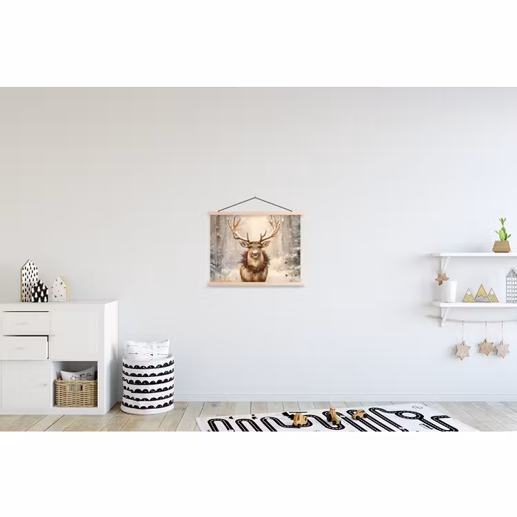 Hanging Poster - Christmas - Reindeer - Winter - Wreath — 3