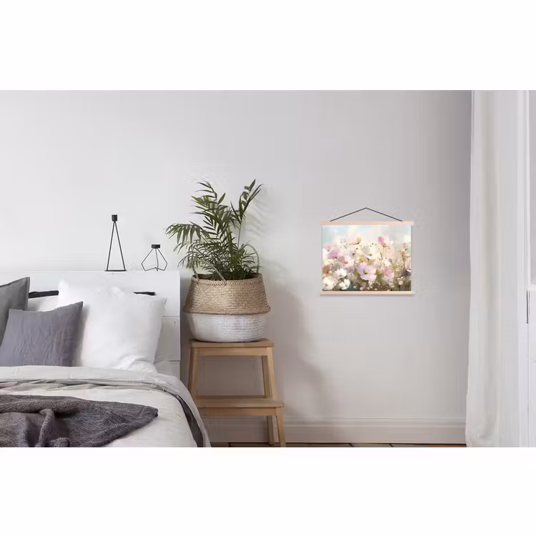 Hanging Poster - Field of flowers - Light shades - Painted — 2