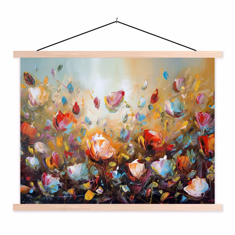 Hanging Poster - Flowers - Art - Nature - Oil painting — 1