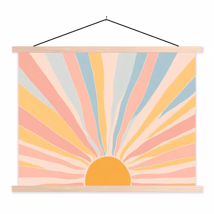 Hanging Poster - Illustration - Sun - Pastel colors — 1