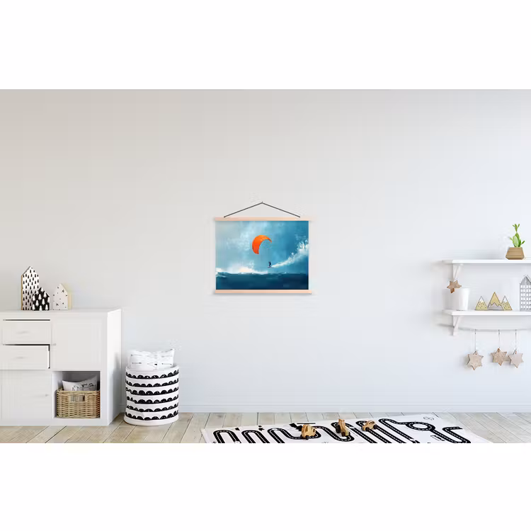 Hanging Poster - Kitesurfer - Orange - Sea - Sky — 3