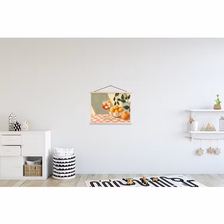 Hanging Poster - Lemons - Glass - Tablecloth - Blocked — 3