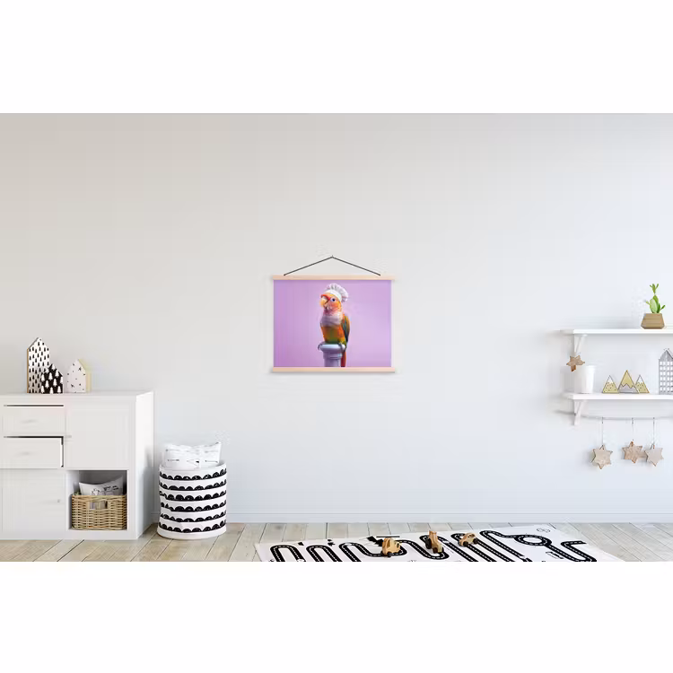 Hanging Poster - Parrot - Chef's hat - Pillar - Bird — 3