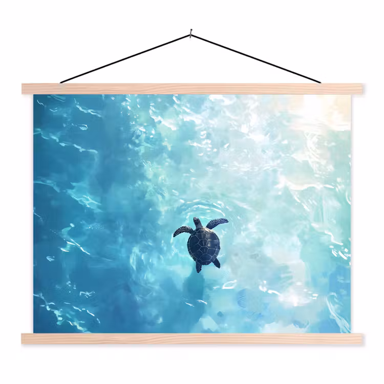 Hanging Poster - Turtle - Sea - Blue - Glare — 1