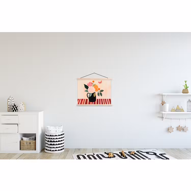 Hanging Poster - Vase - Flowers - Butterfly - Red — 3