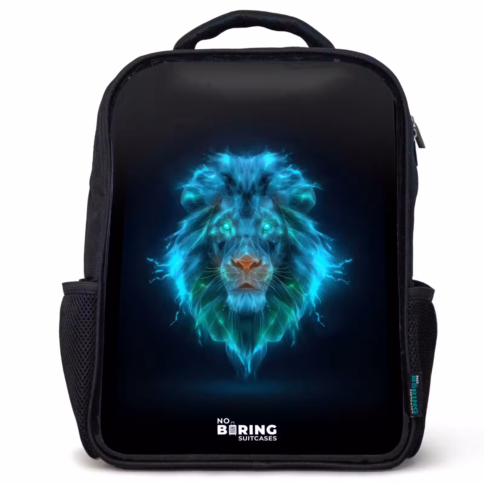 Kids' Backpacks with name Black -. Luminous lion — 1