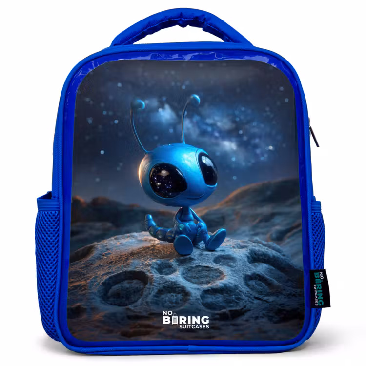 Kids' Backpacks Blue -. Blue alien creature under starry sky β 1