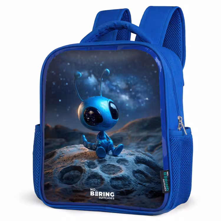 Kids' Backpacks Blue -. Blue alien creature under starry sky β 4