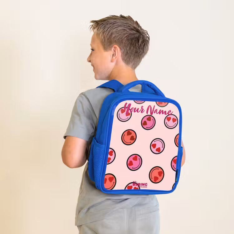 Kids' Backpacks with name Blue -. Heart - Smiley - Pattern — 2
