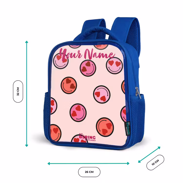 Kids' Backpacks with name Blue -. Heart - Smiley - Pattern — 3