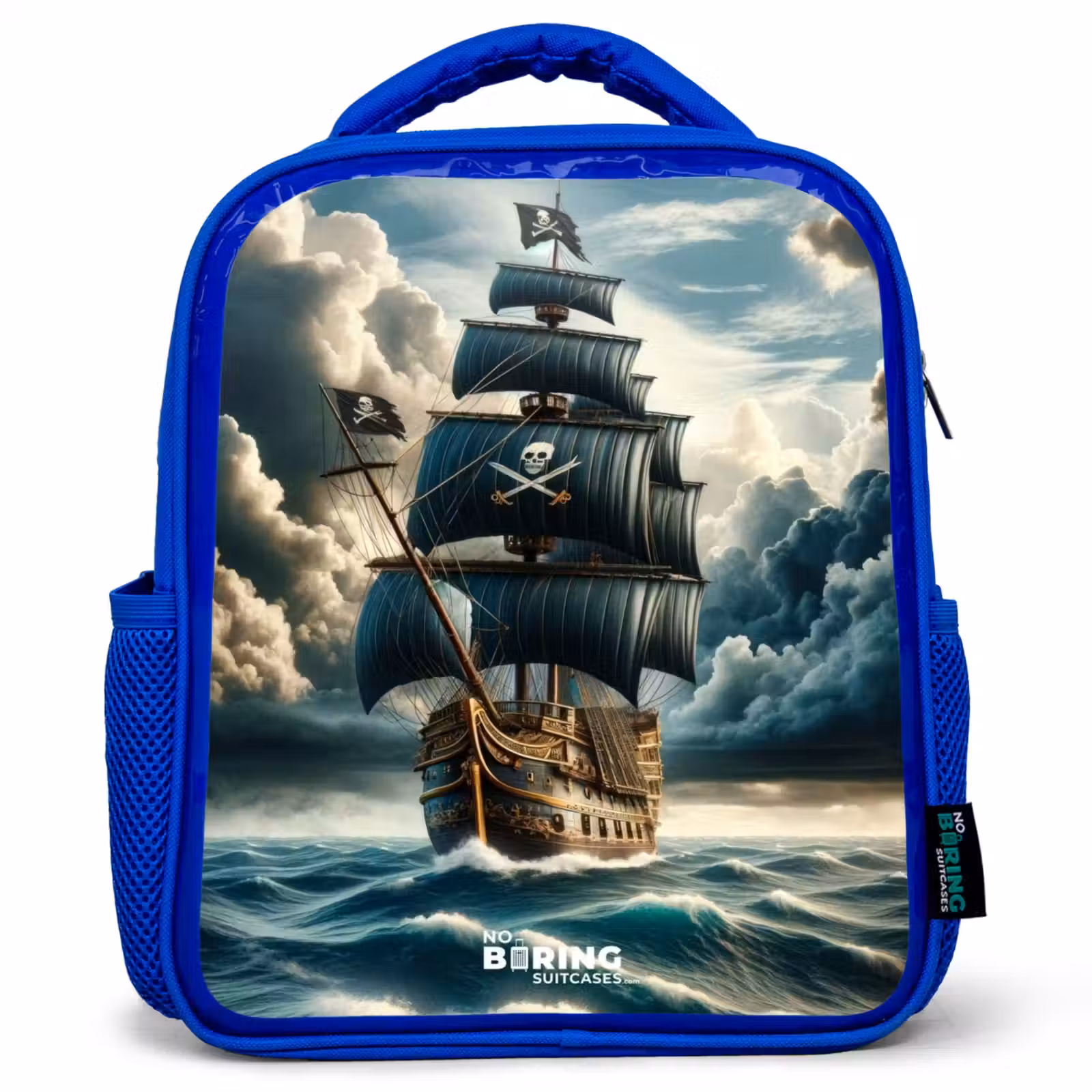 Kids' Backpacks Blue -. Pirate ship on a raging sea β 1