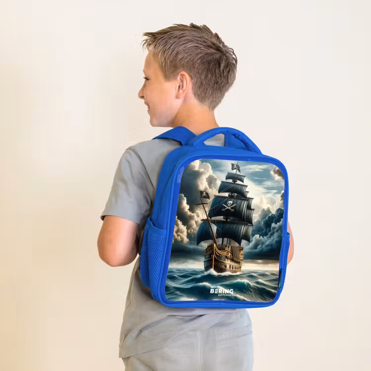 Kids' Backpacks Blue -. Pirate ship on a raging sea β 2