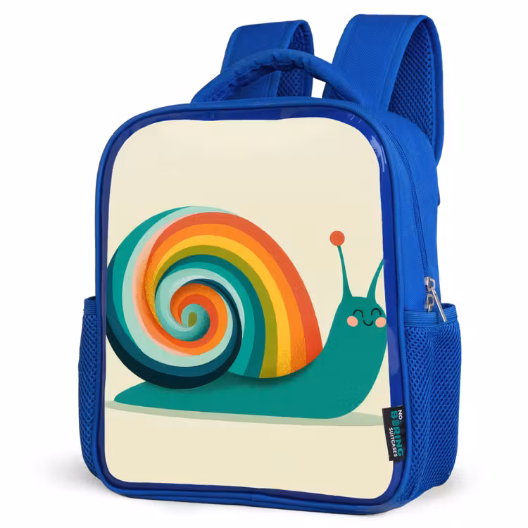 Kids' Backpacks Blue -. Snail - Rainbow Shield - Green — 4