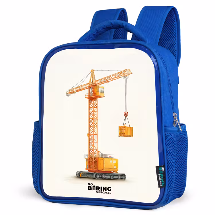 Kids' Backpacks with name Blue -. Tower Crane - Signed - Orange β 4