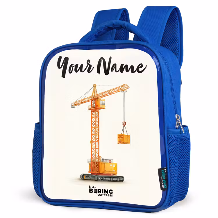 Kids' Backpacks with name Blue -. Tower Crane - Signed - Orange — 4