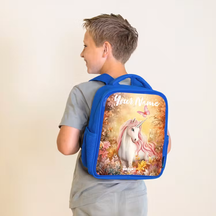 Kids' Backpacks with name Blue -. Unicorn - Butterfly - Pink - Mane — 2