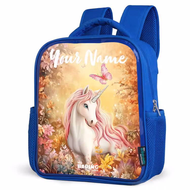 Kids' Backpacks with name Blue -. Unicorn - Butterfly - Pink - Mane — 4