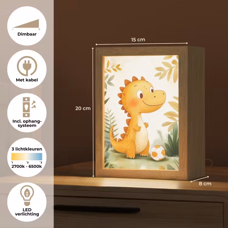 Kids’ Night Light - Dino - Football - Orange — 7