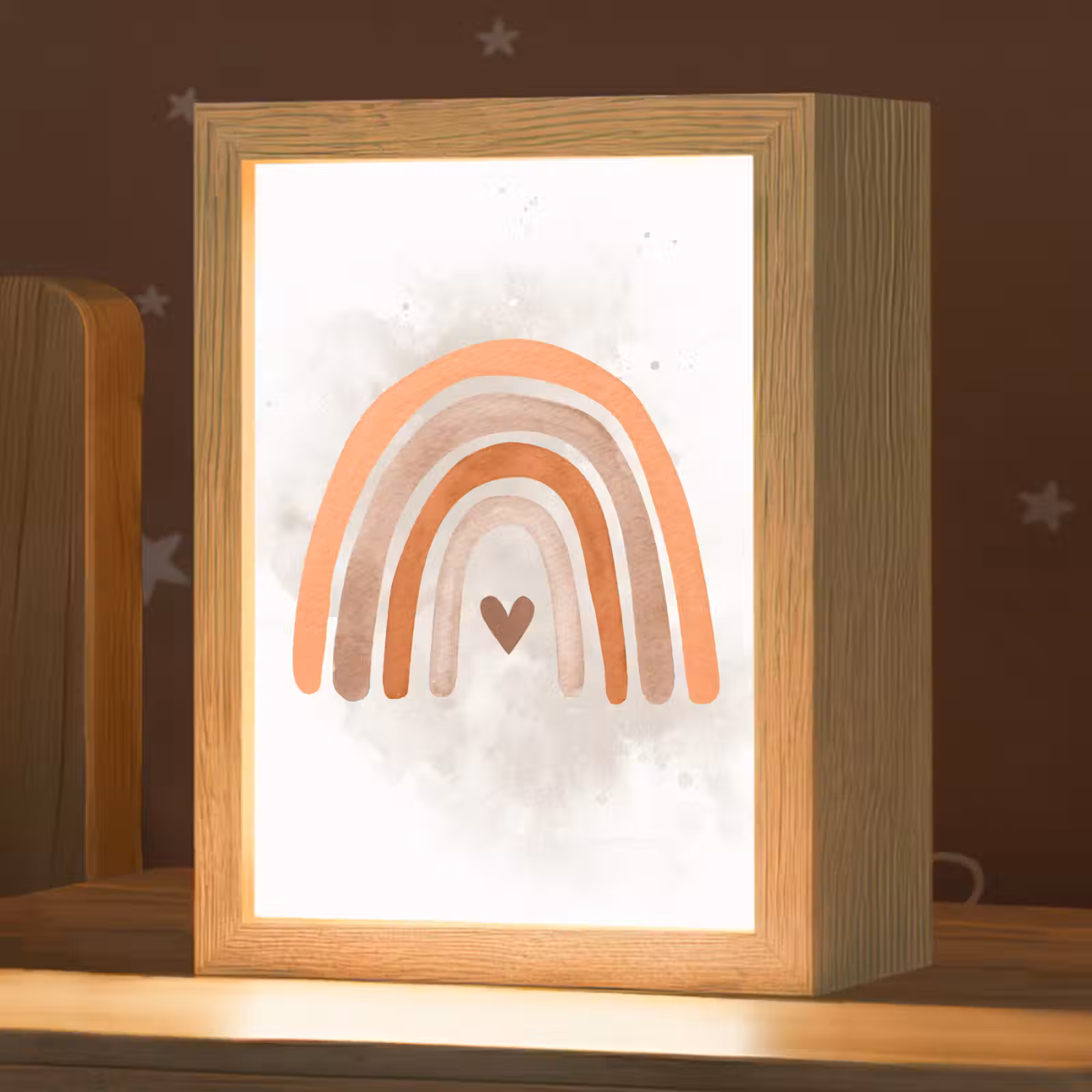 Kids’ Night Light - Rainbow - Pink - Pastel colors - Heart — 1