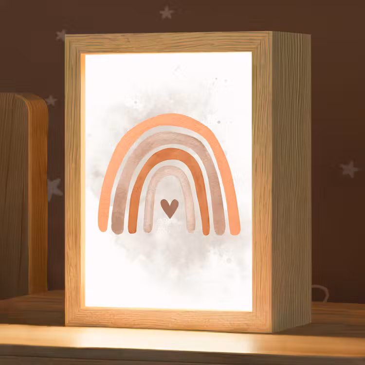 Kids’ Night Light - Rainbow - Pink - Pastel colors - Heart — 1