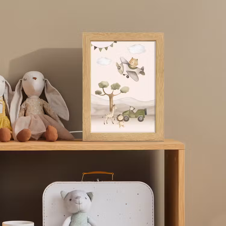 Kids’ Night Light - Wildlife - Safari - Pastel colors - Watercolor - Airplane — 3