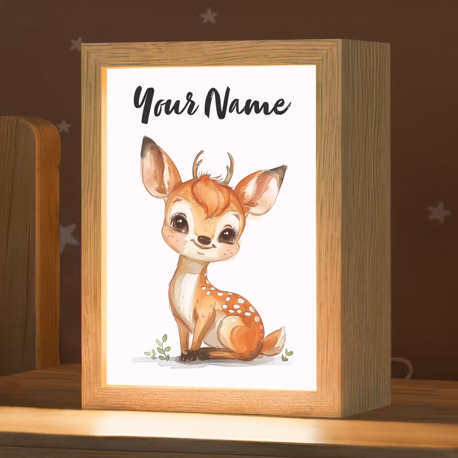 Kids' Night Light with name - Deer - Baby - Animals — 1