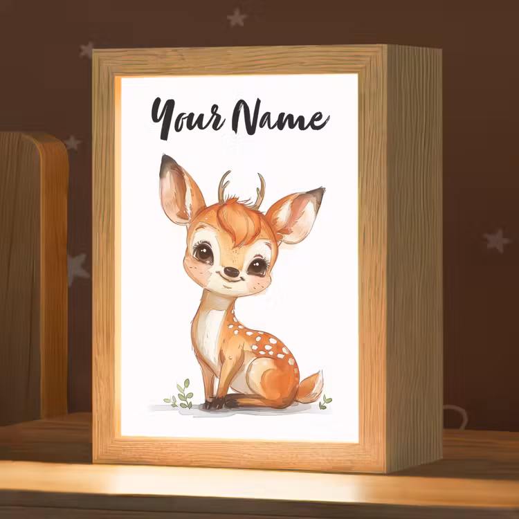Kids' Night Light with name - Deer - Baby - Animals — 1