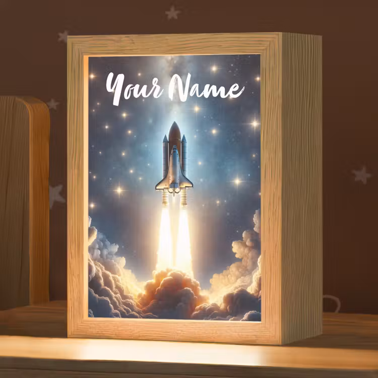 Kids' Night Light with name - Space travel - Rocket - Space - Stars — 1