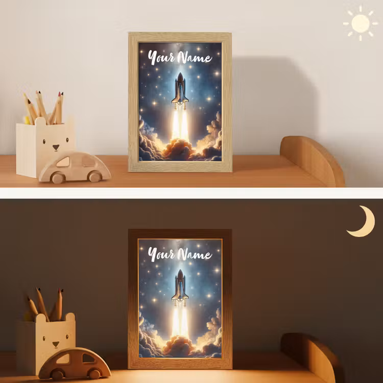 Kids' Night Light with name - Space travel - Rocket - Space - Stars — 4