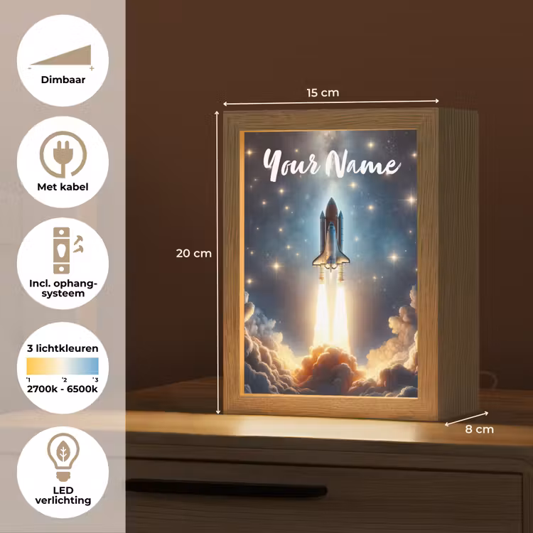 Kids' Night Light with name - Space travel - Rocket - Space - Stars — 7