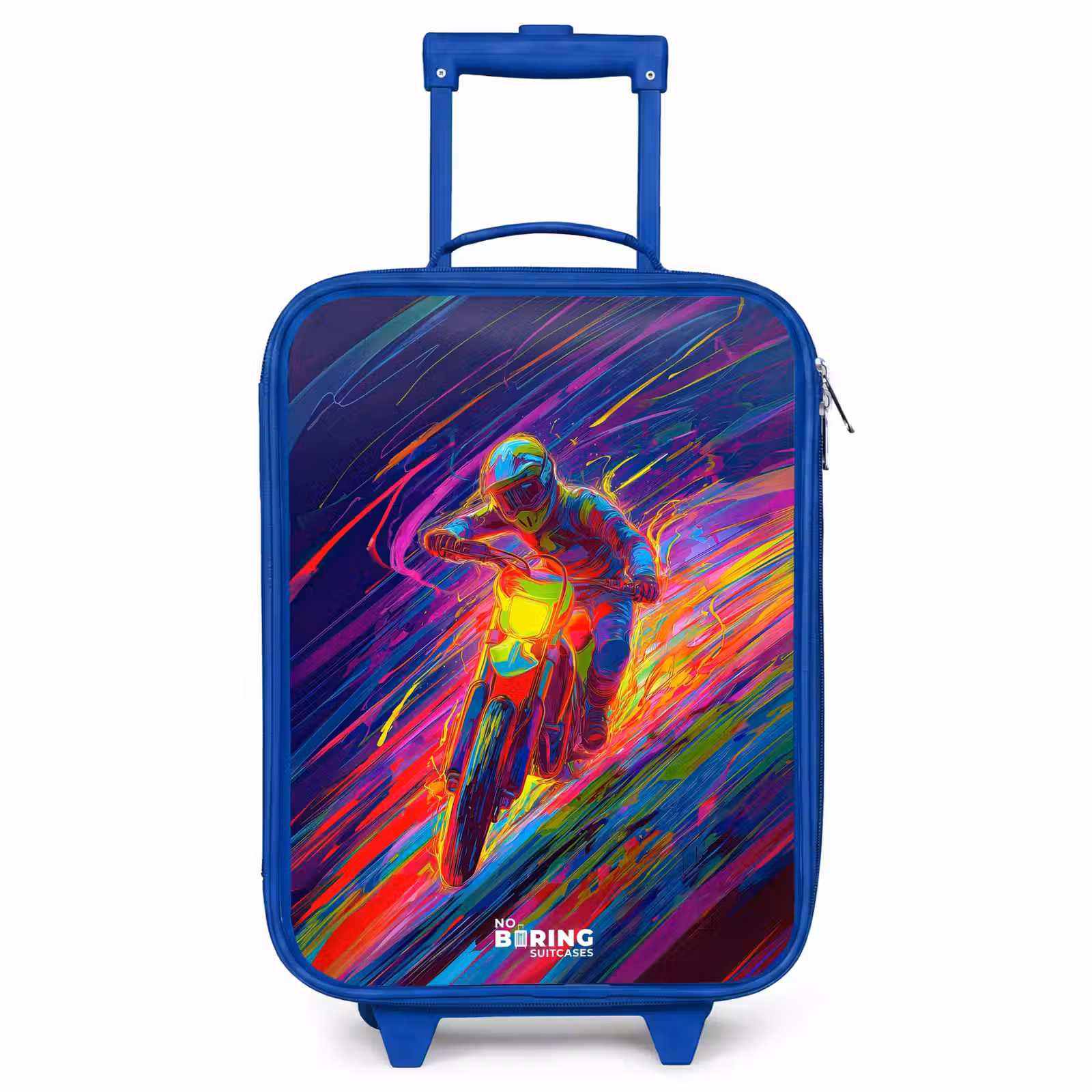 Kids’ Suitcase - Blue - Cross bike - Neon colors - Lines - Helmet — 1