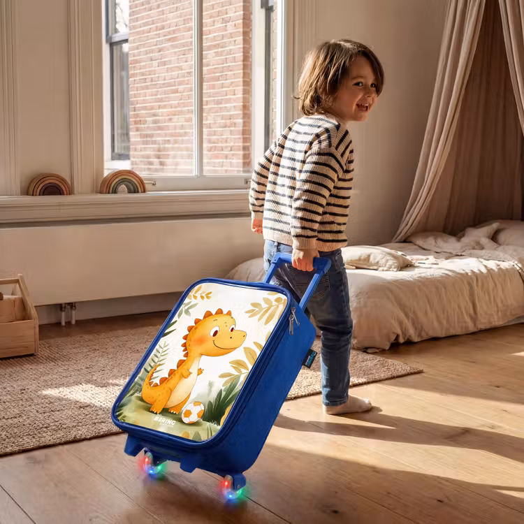 Kids’ Suitcase - Blue - Dino - Football - Orange — 3