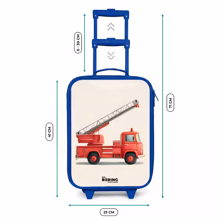 Kids’ Suitcase - Blue - Fire truck - Signed - Red — 6