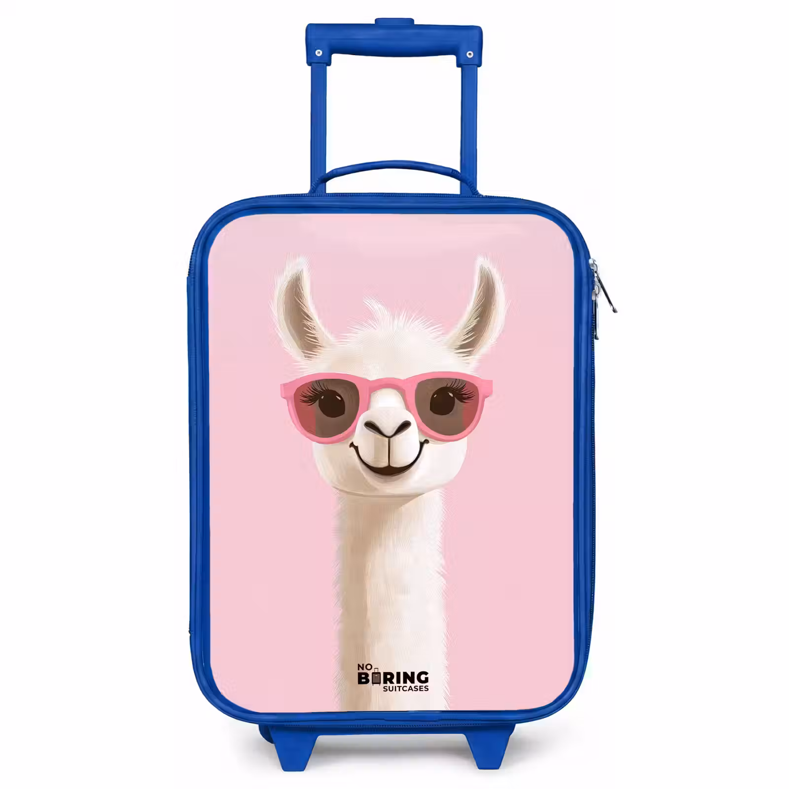 Kids’ Suitcase - Blue - Llama - White - Sunglasses - Eyelashes — 1