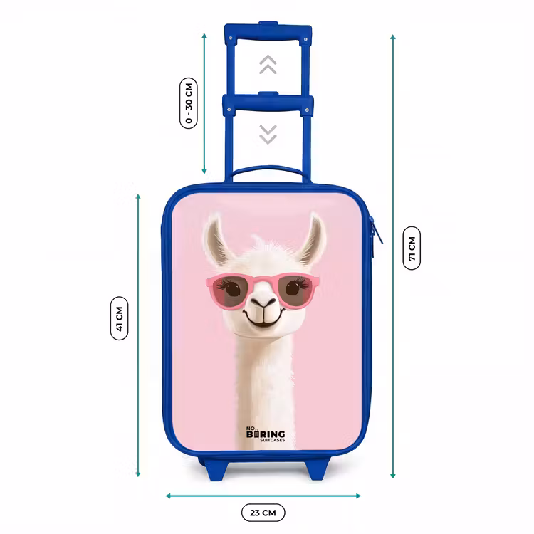 Kids’ Suitcase - Blue - Llama - White - Sunglasses - Eyelashes — 6