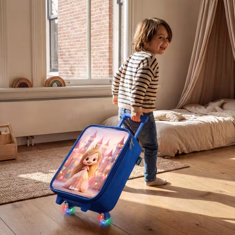 Kids’ Suitcase - Blue - Princess - Pink - Castle — 3