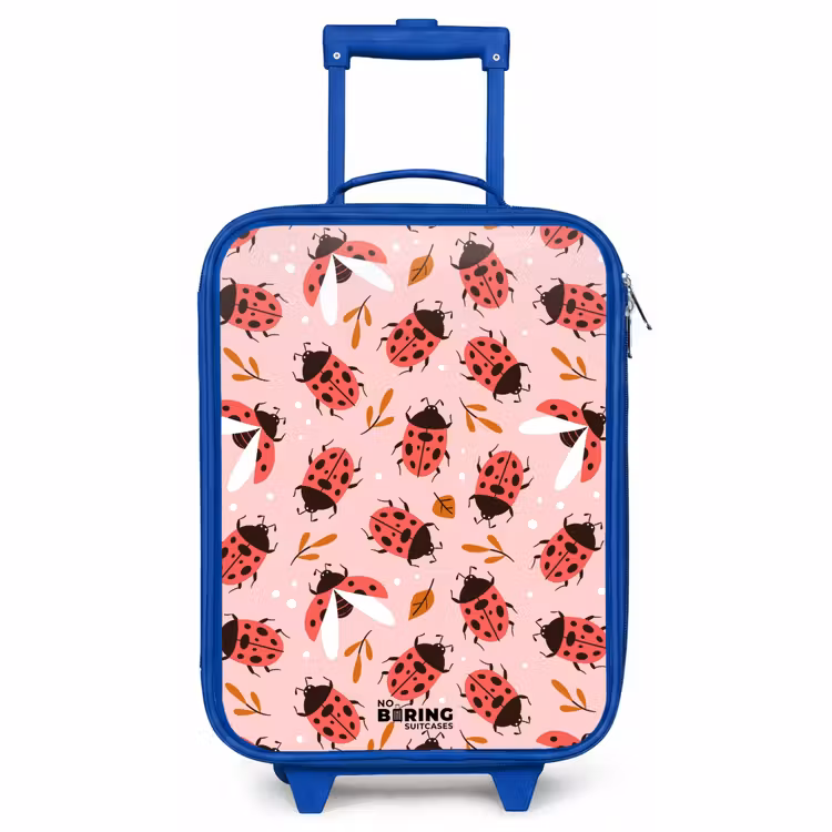 Kids’ Suitcase - Blue - Red ladybugs on pink background — 1