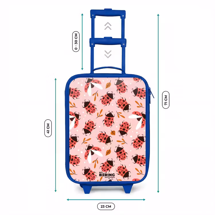 Kids’ Suitcase - Blue - Red ladybugs on pink background — 6