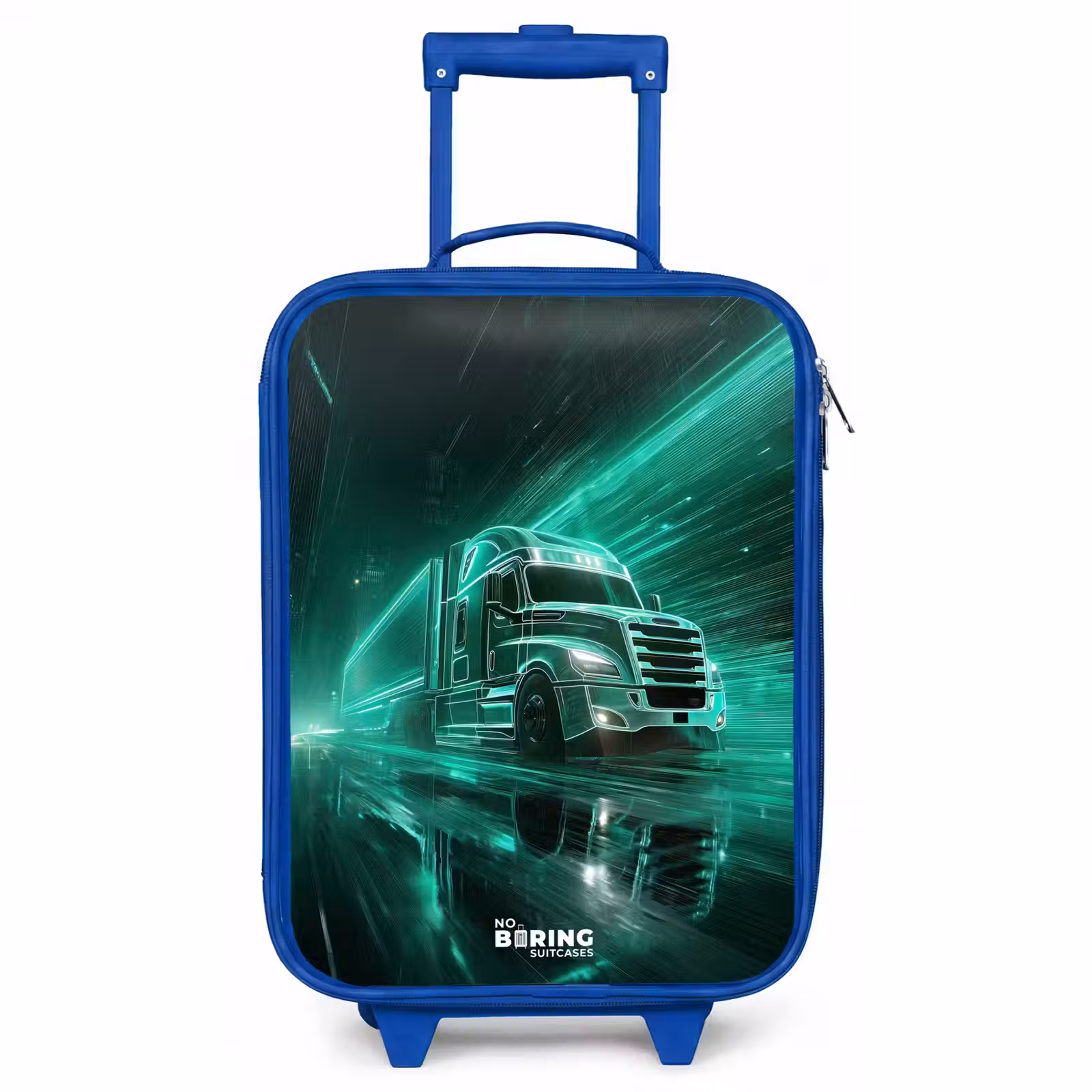 Kids’ Suitcase - Blue - Truck - Neon - Green - City — 1