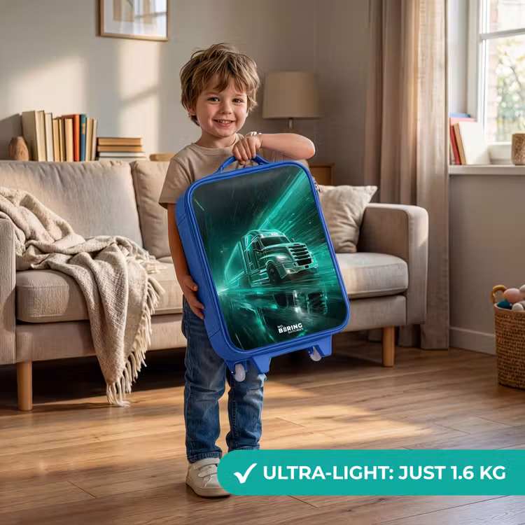 Kids’ Suitcase - Blue - Truck - Neon - Green - City — 2
