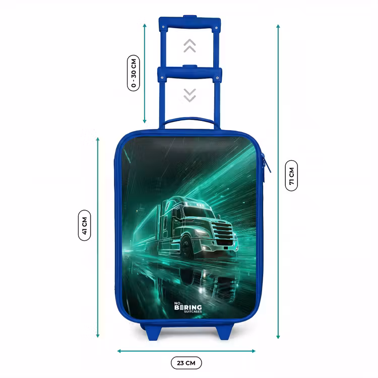 Kids’ Suitcase - Blue - Truck - Neon - Green - City — 6