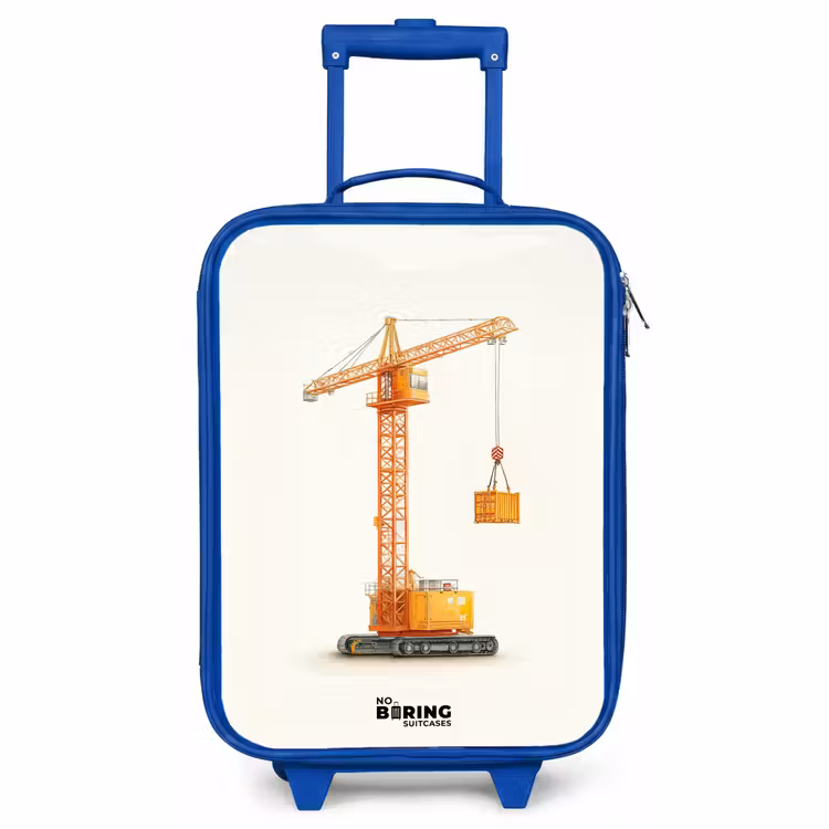 Kids’ Suitcase - Blue - Tower Crane - Signed - Orange — 1
