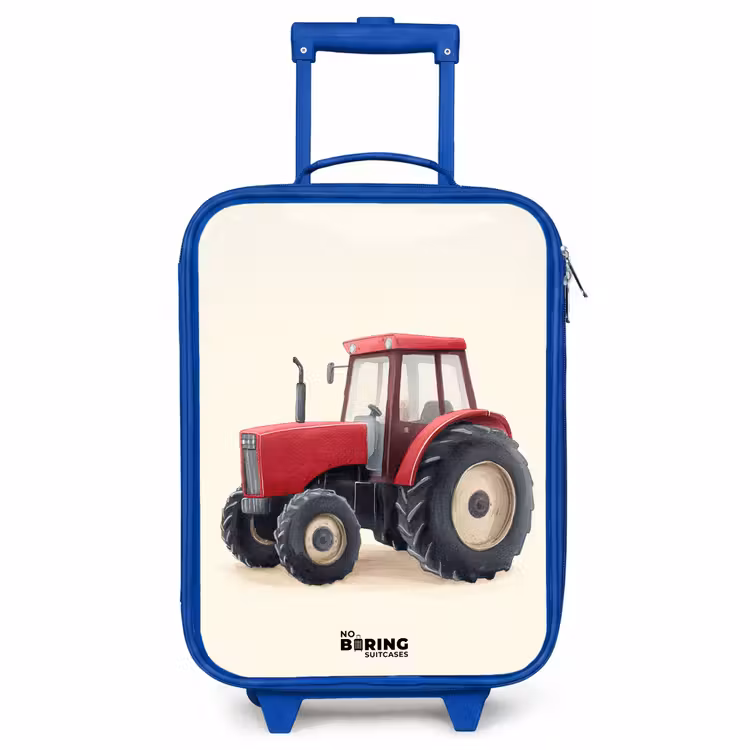 Kids’ Suitcase - Blue - Tractor - Signed - Red — 1