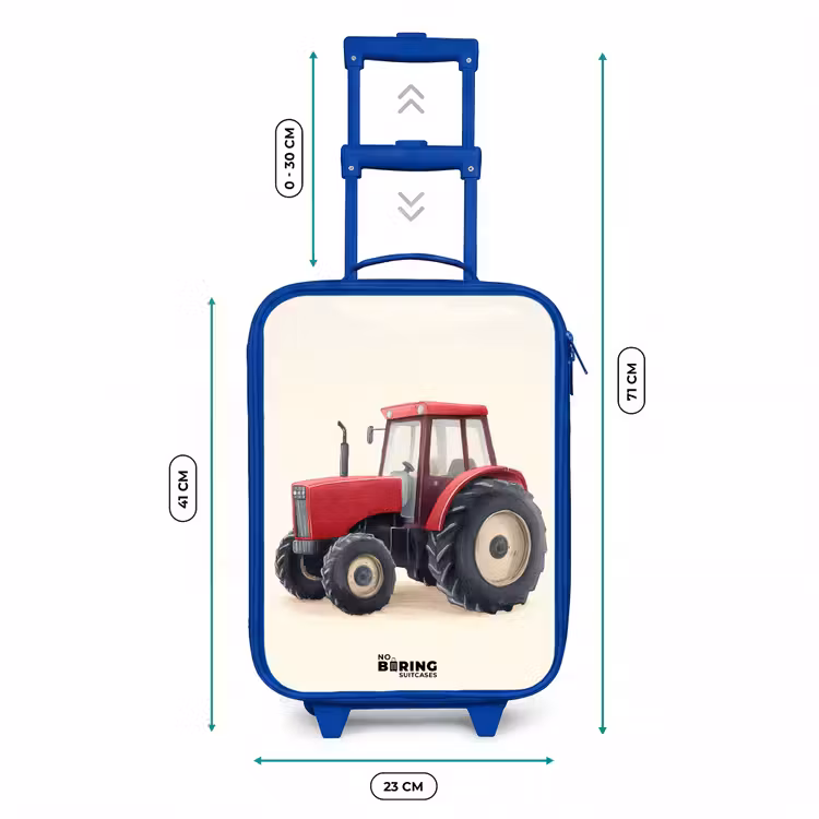 Kids’ Suitcase - Blue - Tractor - Signed - Red — 6