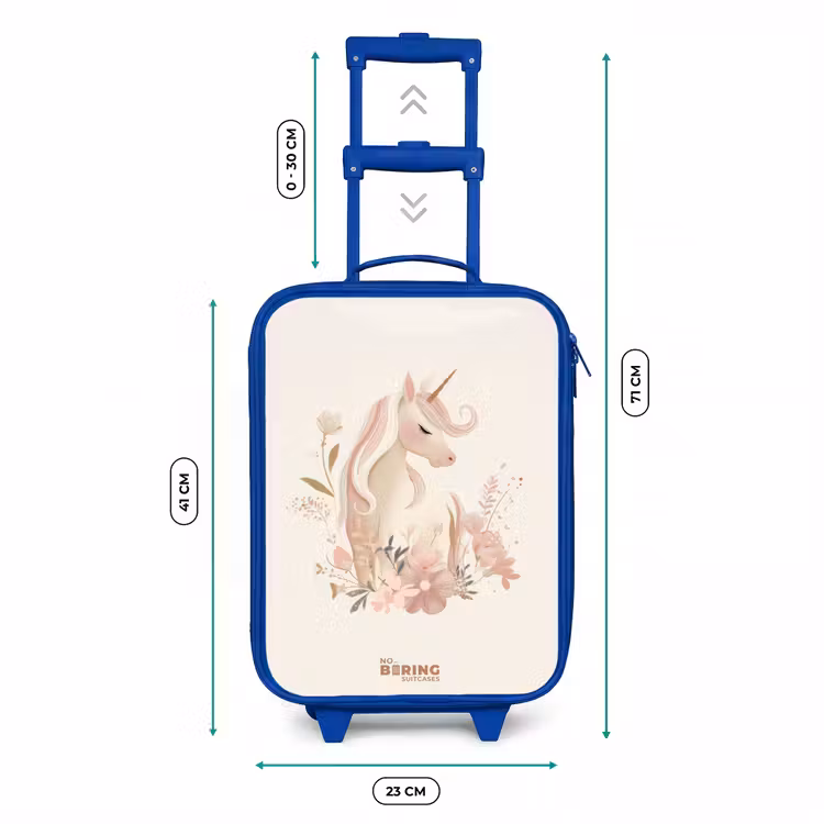 Kids’ Suitcase - Blue - Unicorn among flowers in pink pastel colors — 6